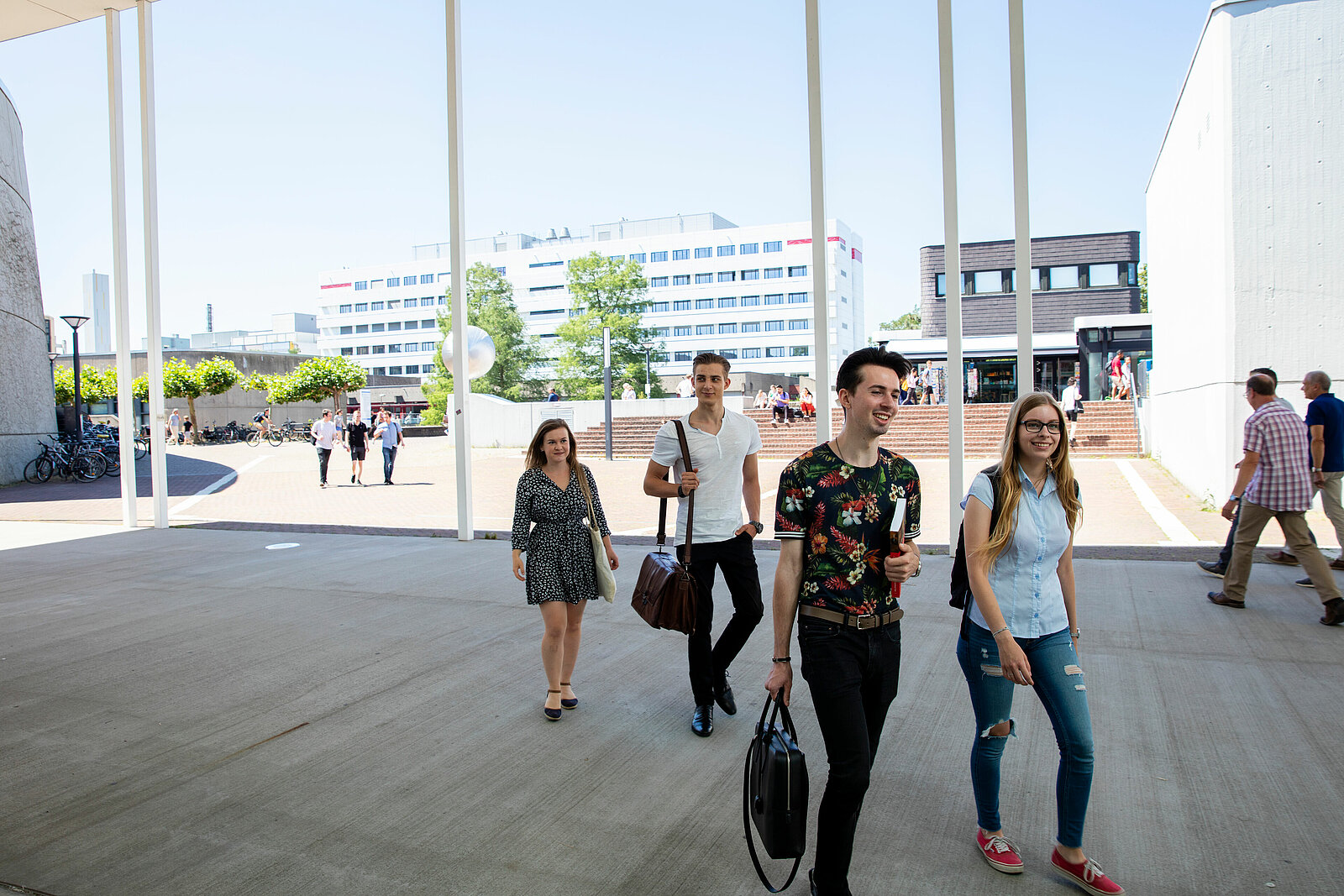 Students walking in front of SSC.